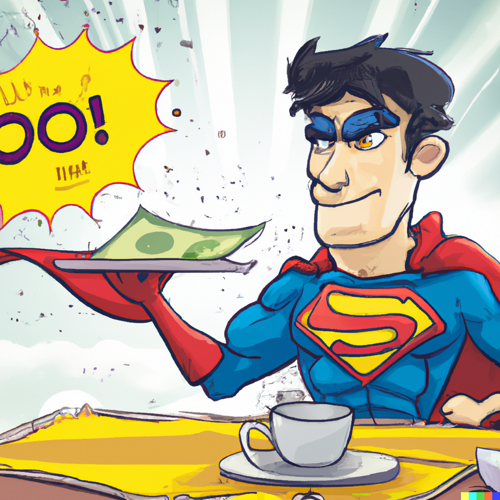 paying bill by super man
